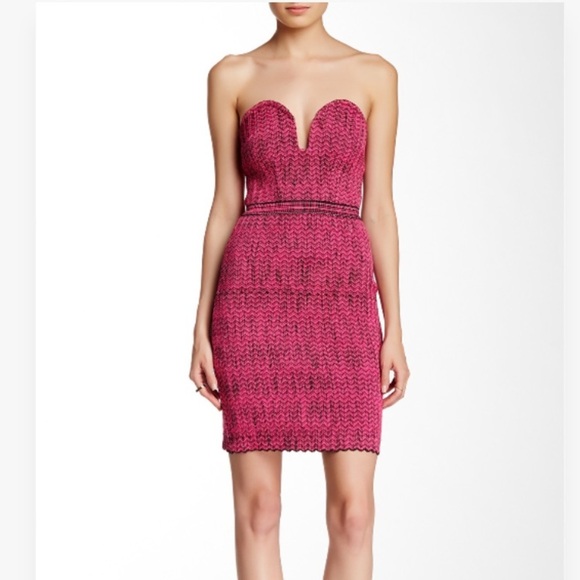 Wow Couture | Blue Chevron Dress Medium - Picture 2 of 7